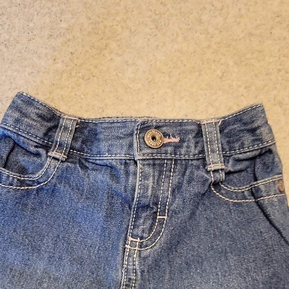 Oshkosh B'gosh Blue Straight-Leg Denim Jeans with Ruffed Hems Size 24 Months